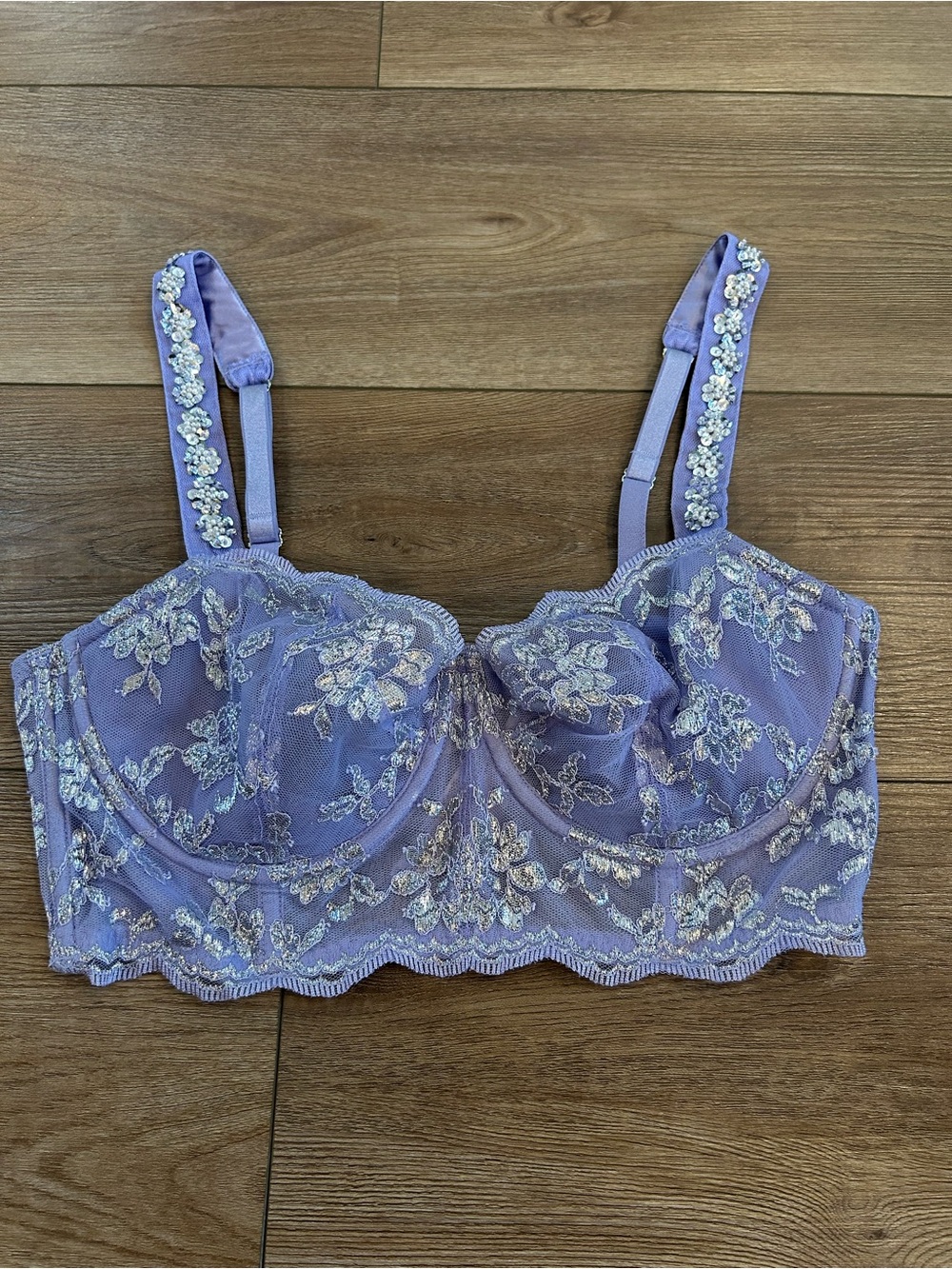 Victoria’s Secret 36D Lavender Embellished Longline Push Up Bra